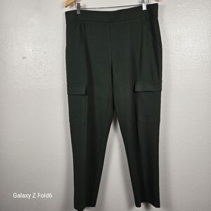 NYCC Olive Green Cargo Ankle Pants 14 Stretch Polyester Spandex‎ Workwear